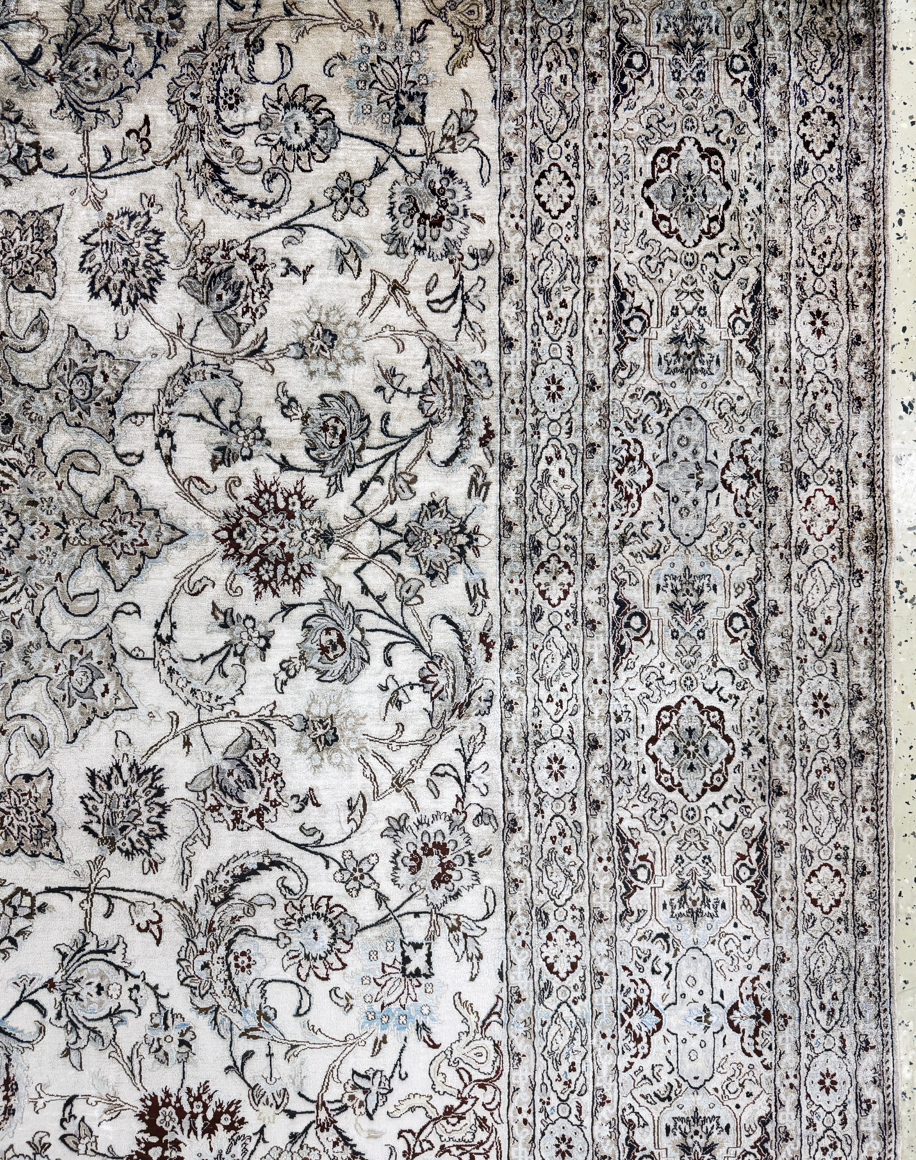 Detail f: Seltener Seiden Nain Persien, signiert"Habibian", Mitte 20.Jhd, reine Naturseide, ca. 390 x 254 cm, ca. 1,0 Mio. Kn/qm, gereinigt, EHZ: 2