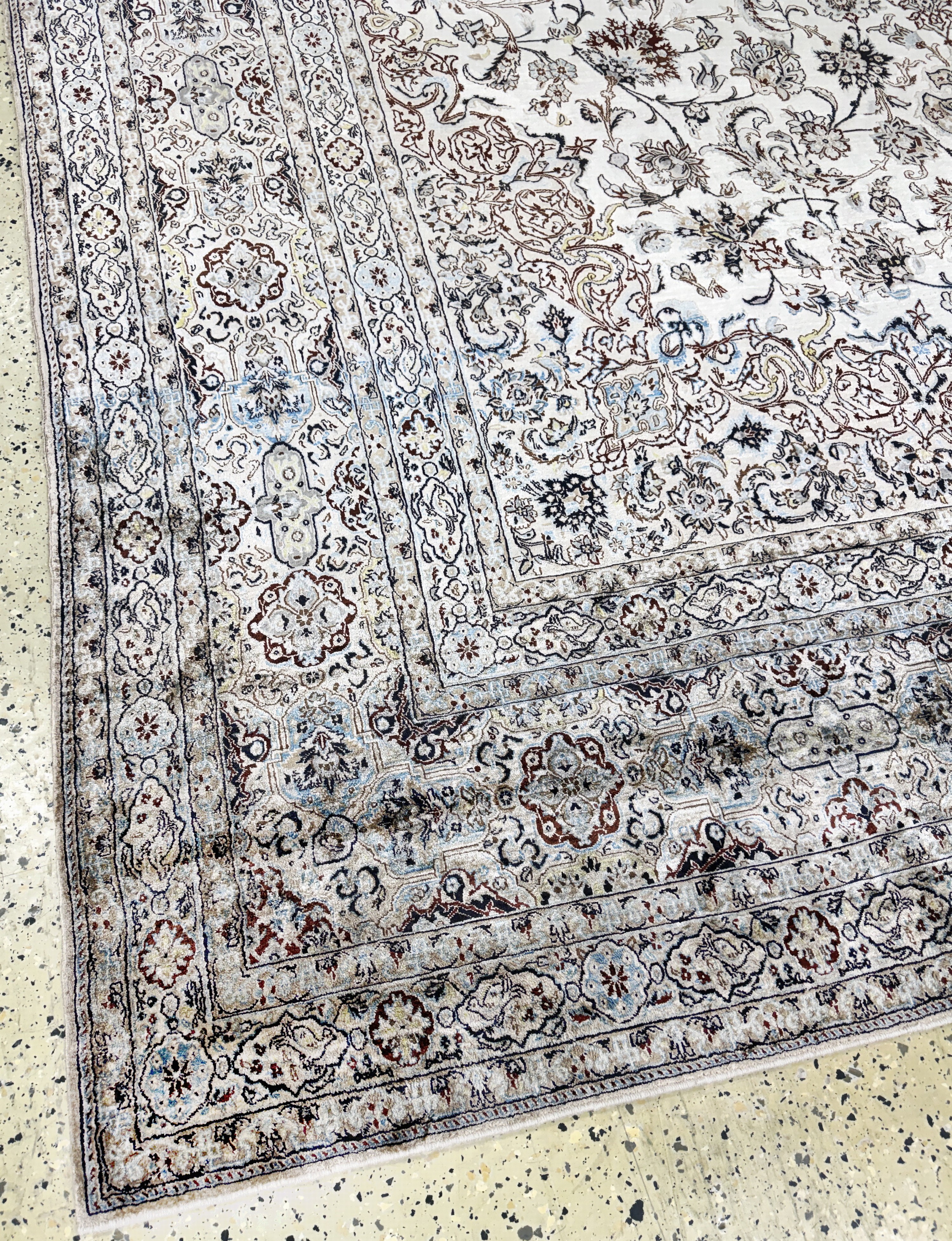 Detail g: Seltener Seiden Nain Persien, signiert"Habibian", Mitte 20.Jhd, reine Naturseide, ca. 390 x 254 cm, ca. 1,0 Mio. Kn/qm, gereinigt, EHZ: 2