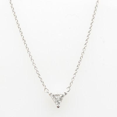 Image Collier mit Diamant, Platin 950/000, Dia- mant im Trilliantschliff ca. 0.20 ct feines ...