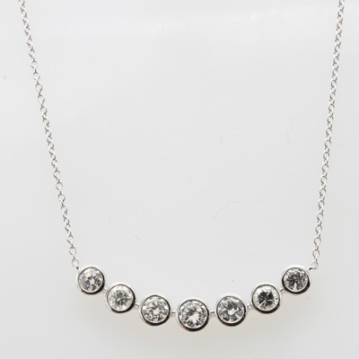 Image Collier mit Brillanten, WG 750/000, 7 Brill. zus. ca. 1.32 ct feines Weiß/vs, in L. ca. ...