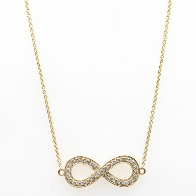 Image Collier ´Unendlichzeichen´ mit Brillanten, GG 585/000, 33 Brill. zus. ca. 0.28 ct feines ...