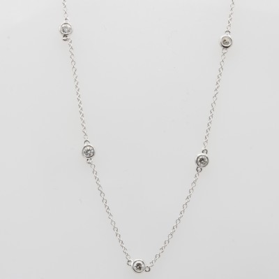 Image Kette mit Brillanten, WG 750/000, 12 Brill. in Kette integriert zus. ca. 0.68 ct feines ...