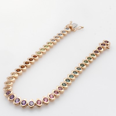 Image Armband mit Farbsteinen, RoséG 585/000, Turmaline, Imperial Topase, Citrine, Rhodo- ...