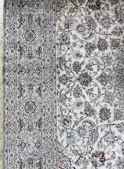 27052699d - Seltener Seiden Nain Persien, signiert´Habibian´, Mitte 20.Jhd, reine Naturseide, ca. ...