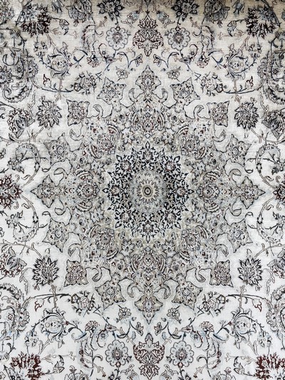 27052699e - Seltener Seiden Nain Persien, signiert´Habibian´, Mitte 20.Jhd, reine Naturseide, ca. ...