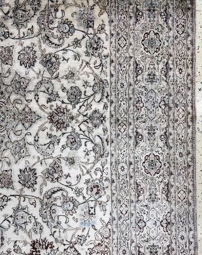 27052699f - Seltener Seiden Nain Persien, signiert´Habibian´, Mitte 20.Jhd, reine Naturseide, ca. ...