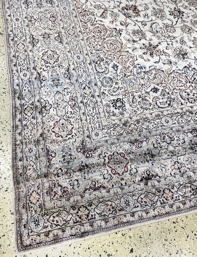 27052699g - Seltener Seiden Nain Persien, signiert´Habibian´, Mitte 20.Jhd, reine Naturseide, ca. ...