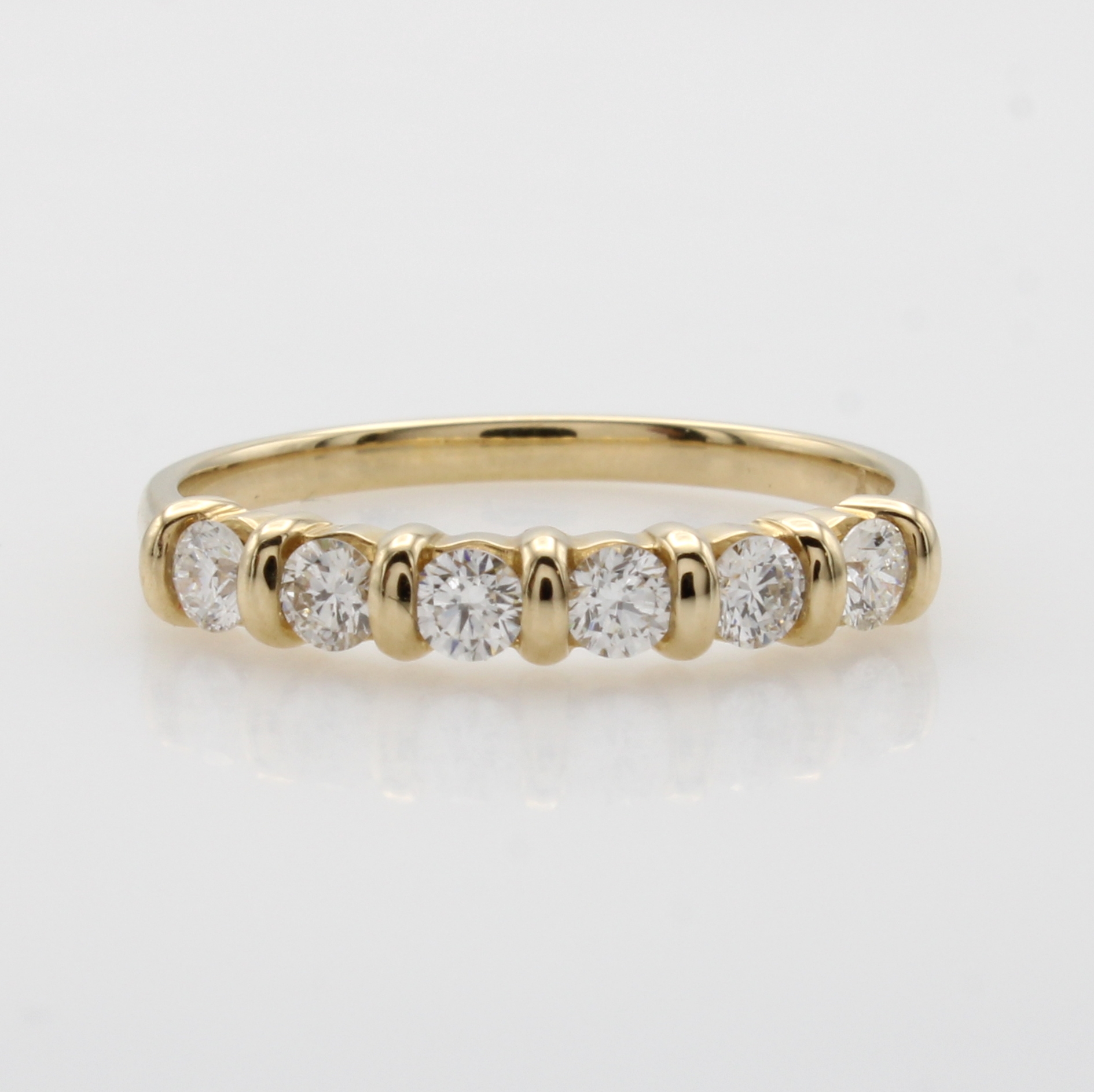 Image 27052707 - Ring mit Brillanten, GG 585/000, 6 Brill. zus. ca. 0.50 ct Weiß/si, RW ca. 56 ...