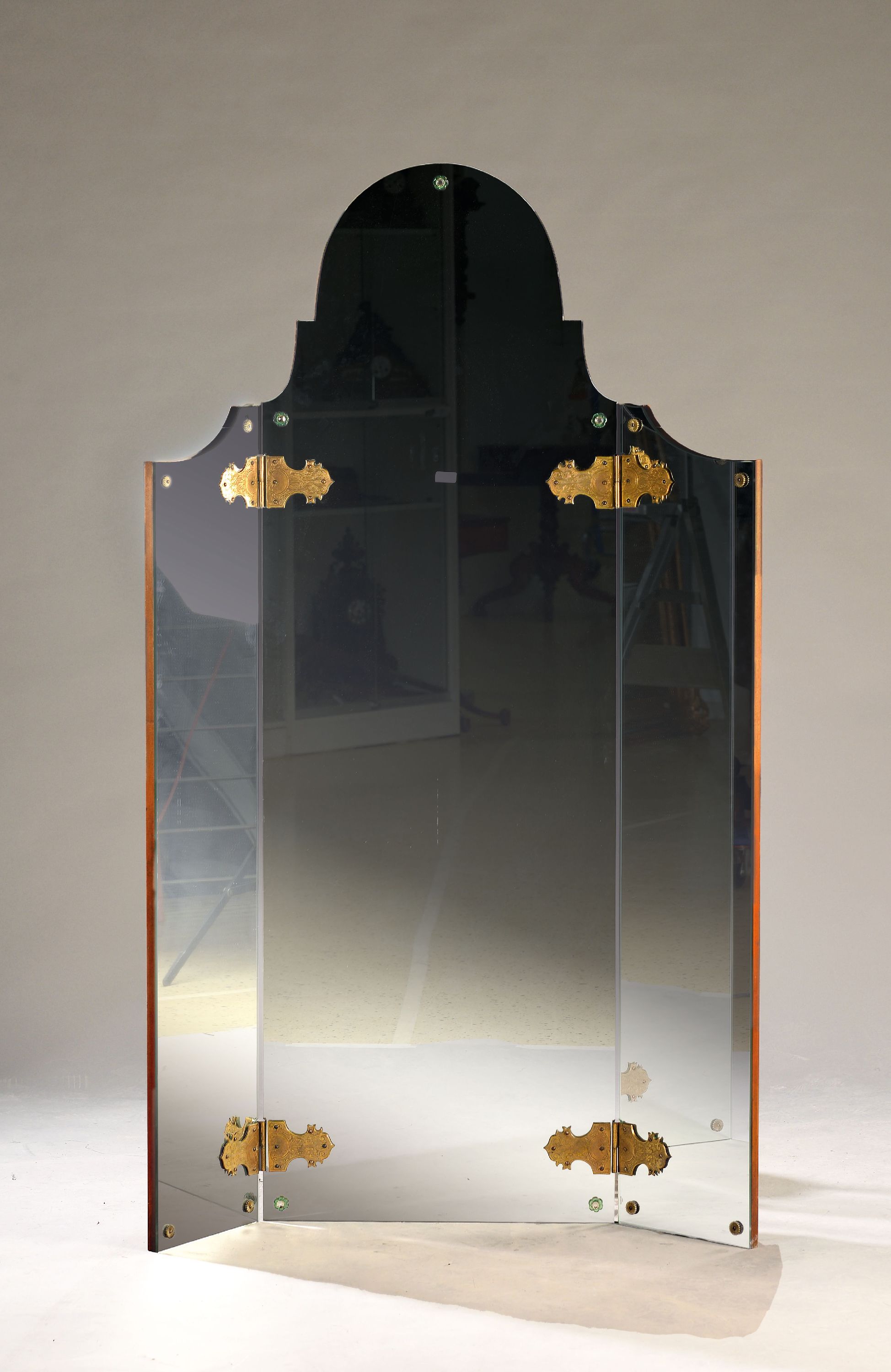 Image 27052716 - Paravent/Klappspiegel, Italien, 20.Jh., mit zwei Seitenteilen, zum aufklappen, ca. 183 x ...