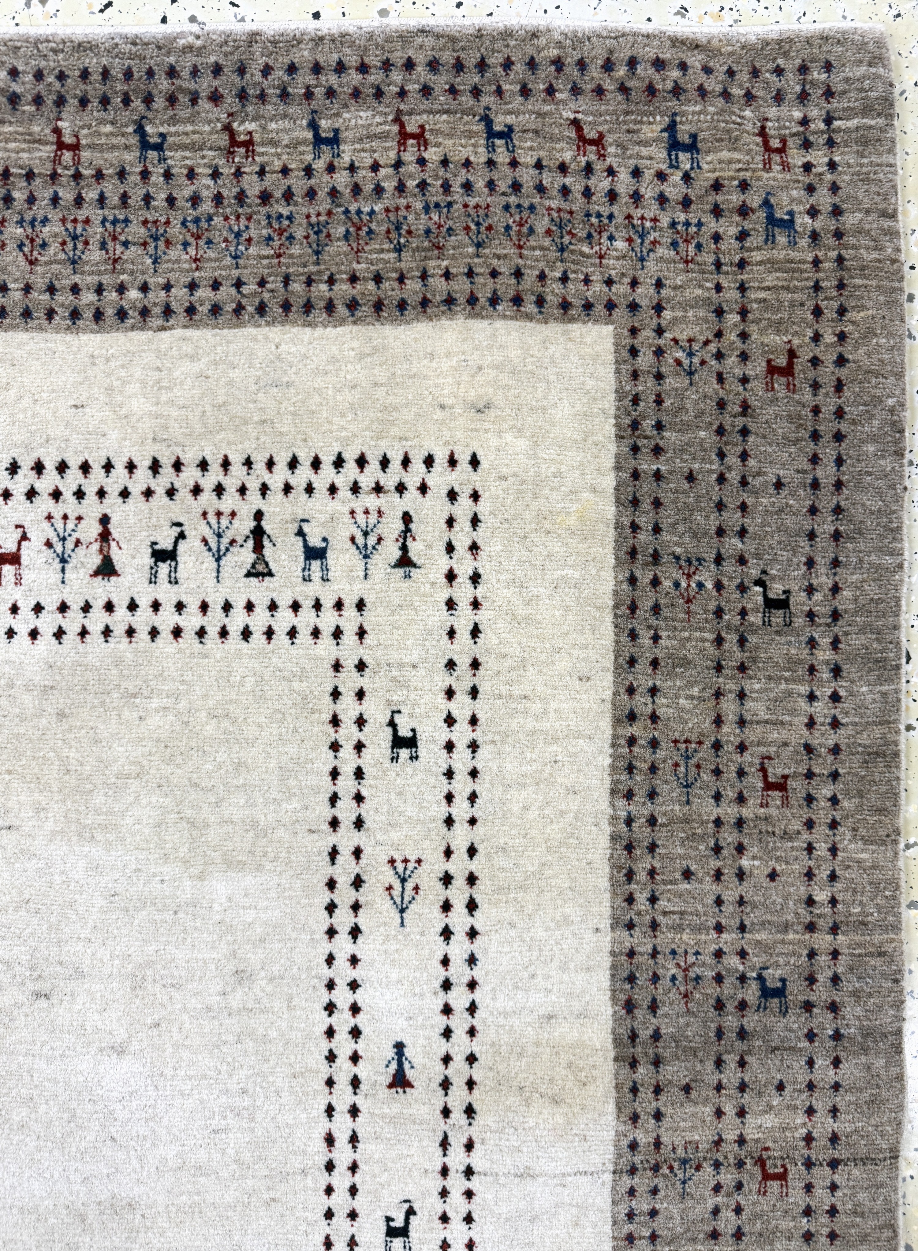 Detail d: Gabbeh fein Loribaft, Persien, Ende 20.Jhd,Wolle auf Wolle, ca. 200 x 130 cm, EHZ: 1-2