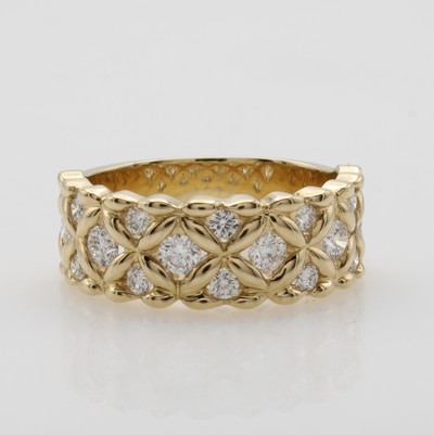 Image Ring mit Brillanten, GG 585/000, 16 Brill. zus. ca. 0.90 ct Weiß/si, RW ca. 55 ...