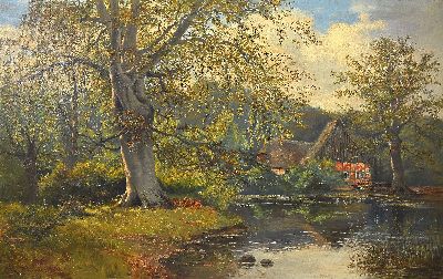 Image Heinrich Steen, 1849 Timmendorf-1913 Eutin, Norddeutsches Bauernhaus am Baum bestandenen ...