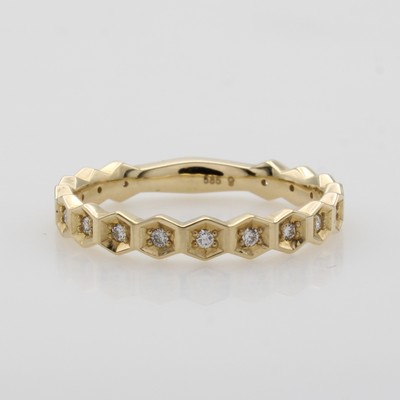Image Memoryring mit Brillanten, GG 585/000, 16 Brill. wabenf. gef. zus. ca. 0.10 ct Weiß/ ...
