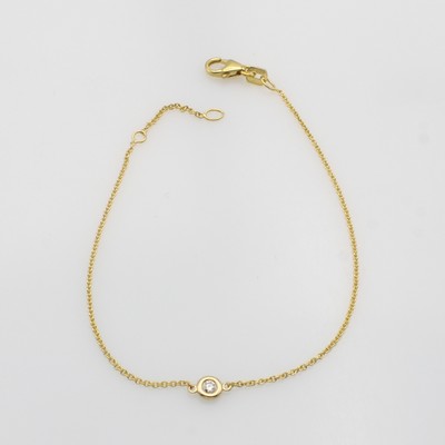 Image Armband mit Brillantsolitär, GG 585/000, Brill. in Zargenf. ca. 0.05 ct ...