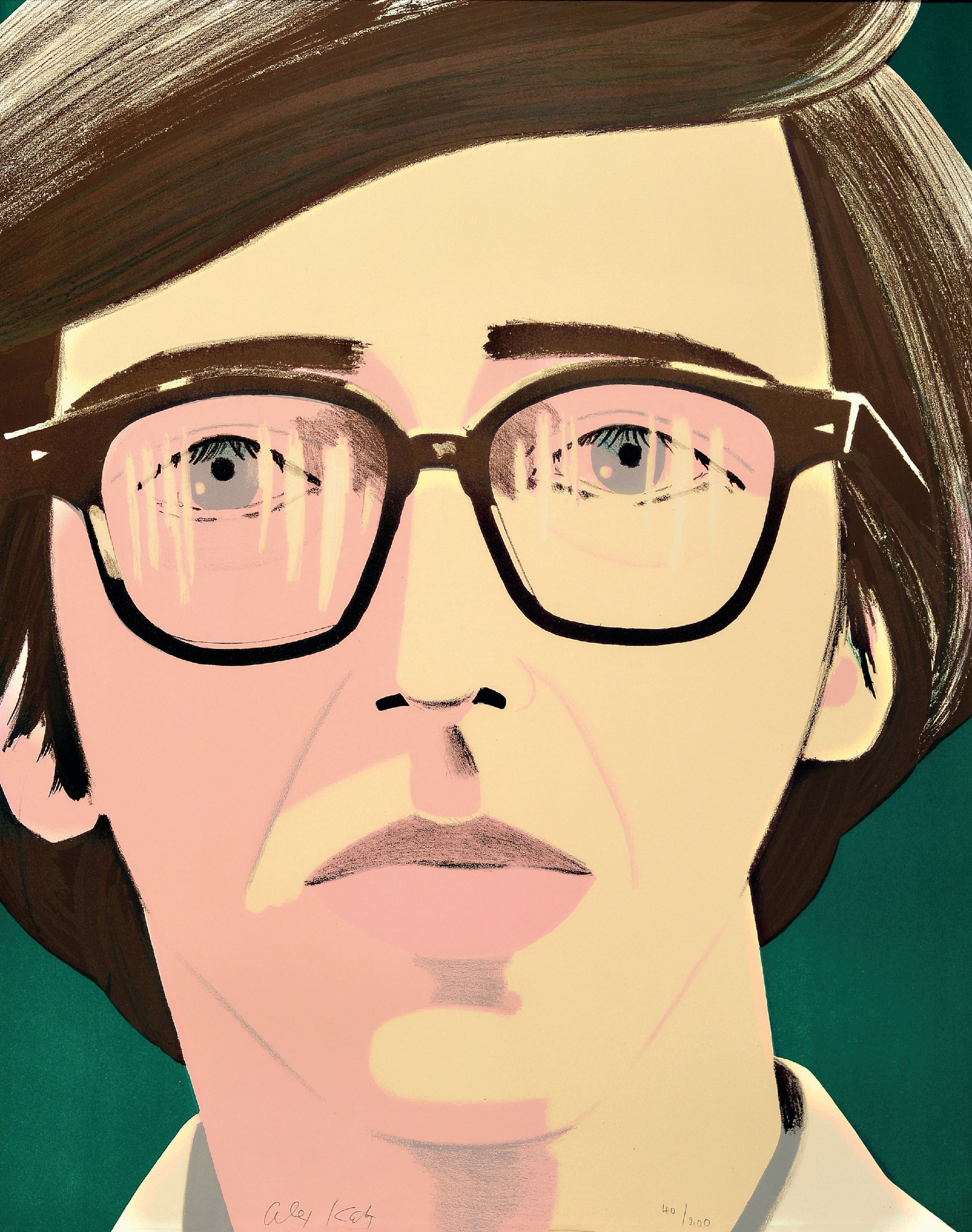 Image 27052942 - Alex Katz, geb. 1927, ´Portrait of a Poet: Kenneth Koch´, Farblithographie auf Arches, ...