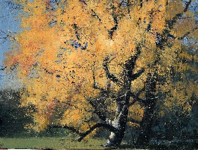 27052906k - Matteo Massagrande, geb. 1959 Padua, ´Albero´, 2013, Öl/Holztafel, signiert, 30x40 cm, ...