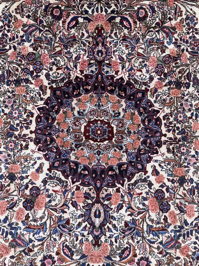 27052941d - Rosenbidjar Kork, Persien, Mitte 20.Jhd, Korkwolle auf Baumwolle, ca. 292 x 225 cm, ...