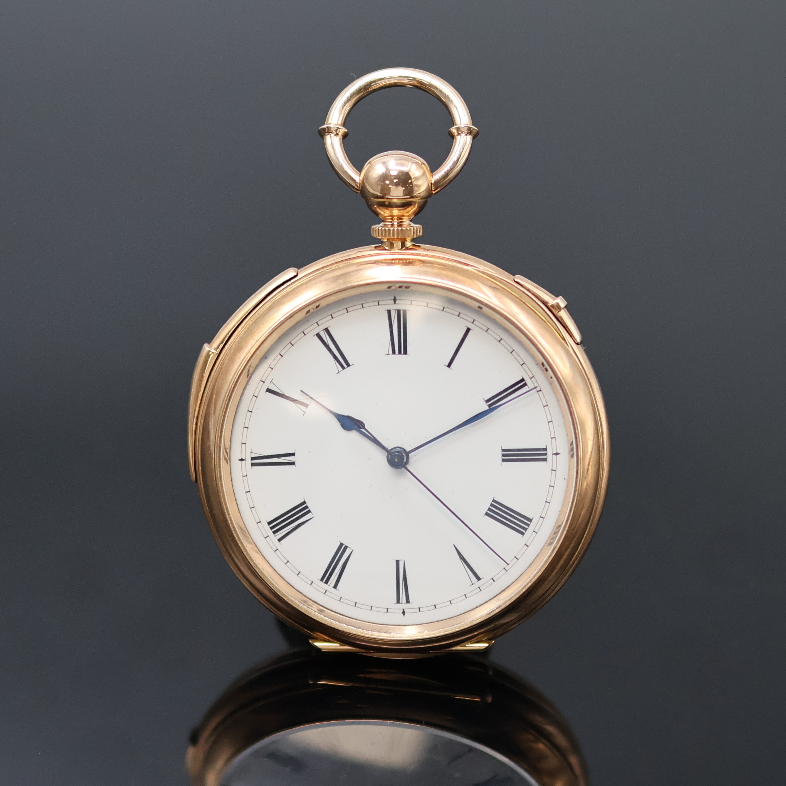 Image 27053050 - Herrentaschenuhr mit springender Sekunde und Minutenrepetition in RG 585/000, Werk ...