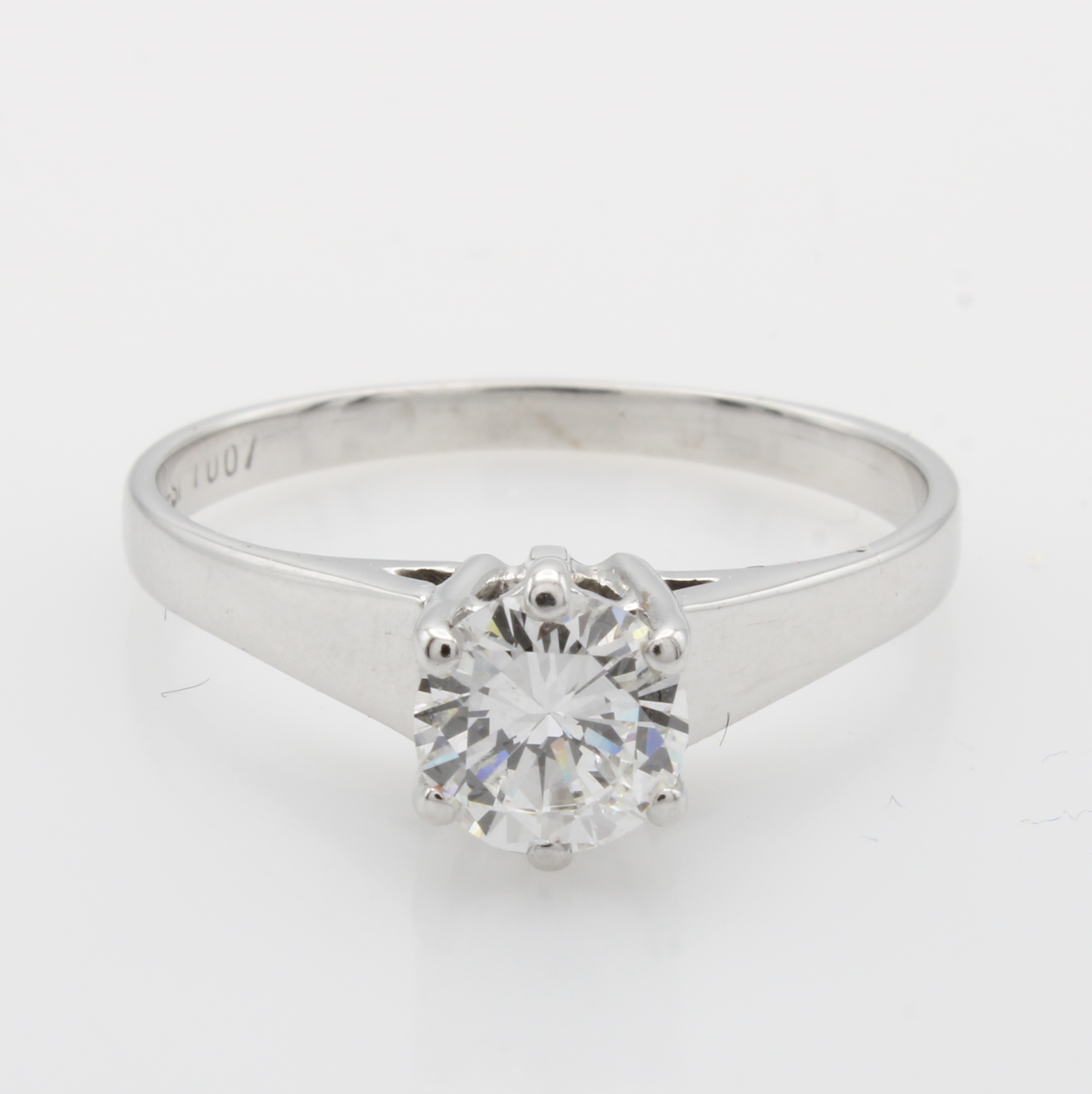 Image 27053068 - Ring mit Brillantsolitär, WG 585/000, Brill. in Krappenfassung ca. 1 ct feines ...