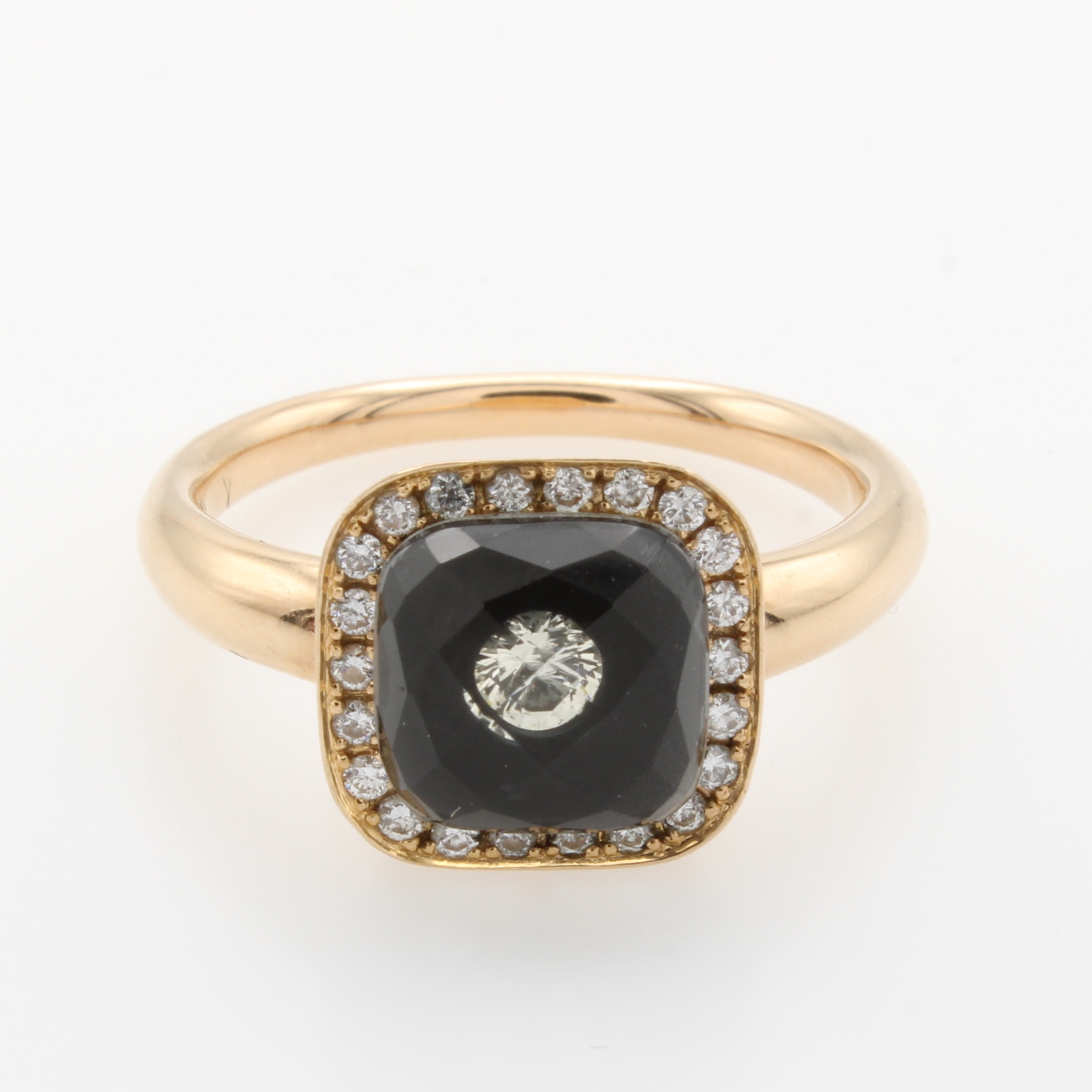 Image 27053084 - Ring mit Topas und Diamanten, RG 750/000, carréef. Ringkopf, facett. Topas (beh.), ...