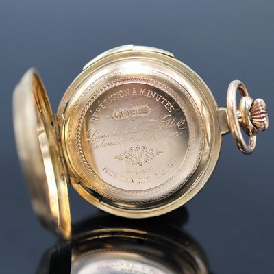 27053046d - MONTANDON LOCLE Herrensavonette mit Minuten- repetition in RG 750/000, Schweiz um 1880, ...