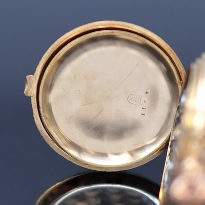 27053046g - MONTANDON LOCLE Herrensavonette mit Minuten- repetition in RG 750/000, Schweiz um 1880, ...