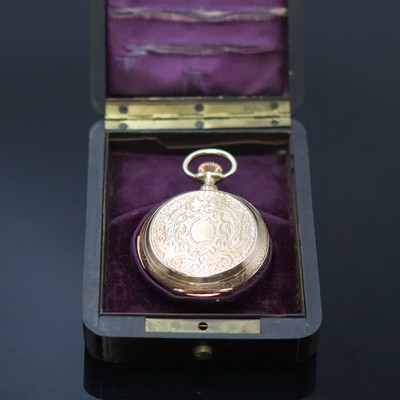 27053046h - MONTANDON LOCLE Herrensavonette mit Minuten- repetition in RG 750/000, Schweiz um 1880, ...