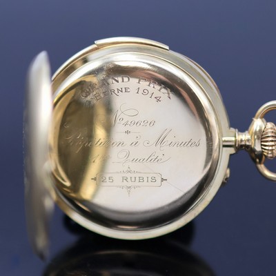27053058c - CHRONOMETRE PATRIA offene Herrentaschenuhr mit Minutenrepetition in GG 750/000, Schweiz ...