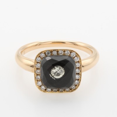 Image Ring mit Topas und Diamanten, RG 750/000, carréef. Ringkopf, facett. Topas (beh.), ...