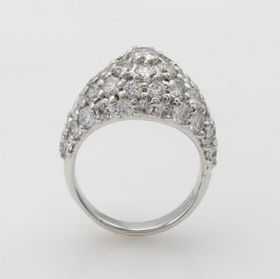 27053087b - Ring mit Brillanten, WG 750/000, Ringkopf spitz zulaufend, Brill. zus. ca. 3.60 ct ...