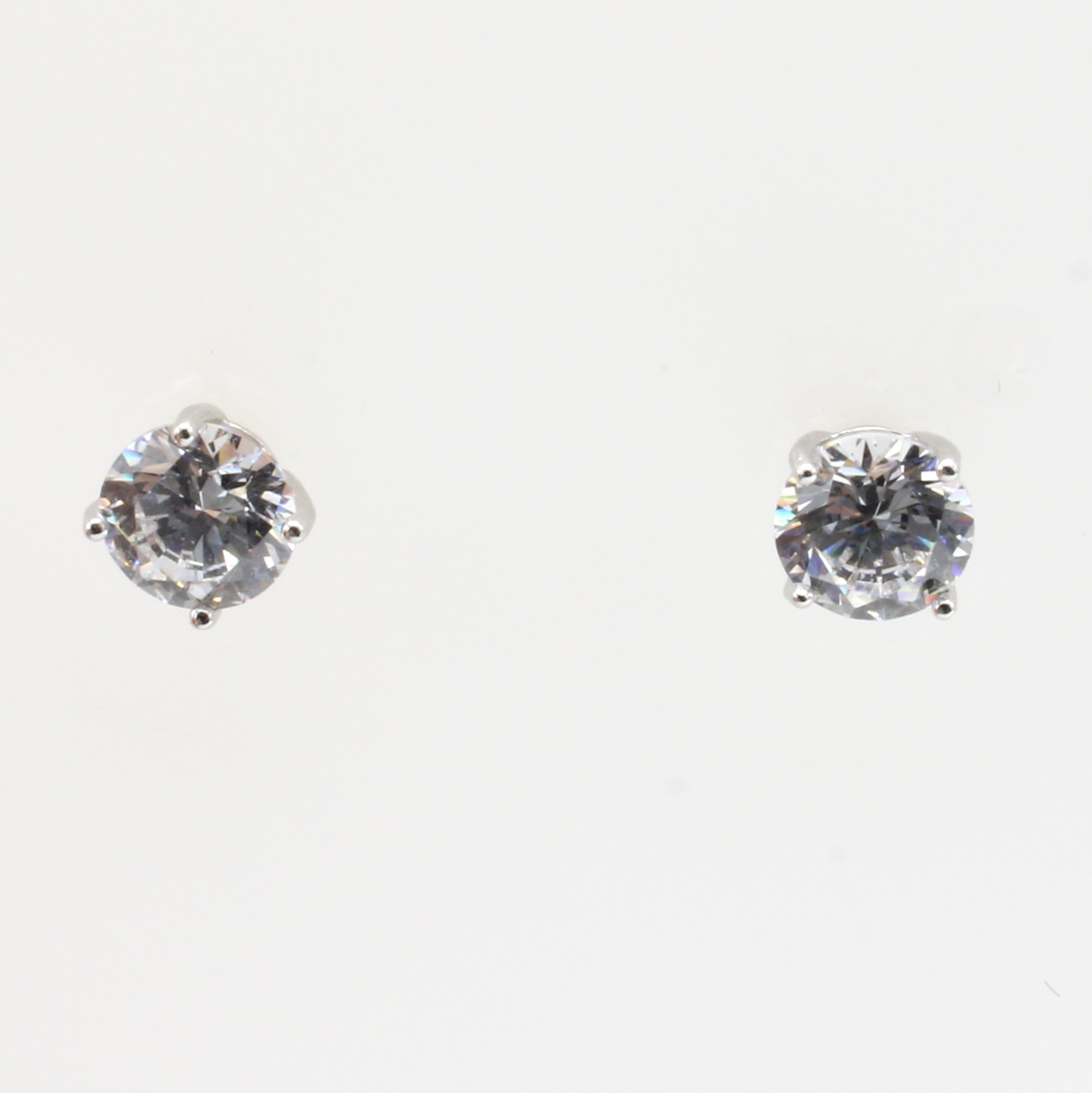 Image 27053115 - Paar Ohrstecker mit Zirkonias, 925er Silber,runde Zirkonias