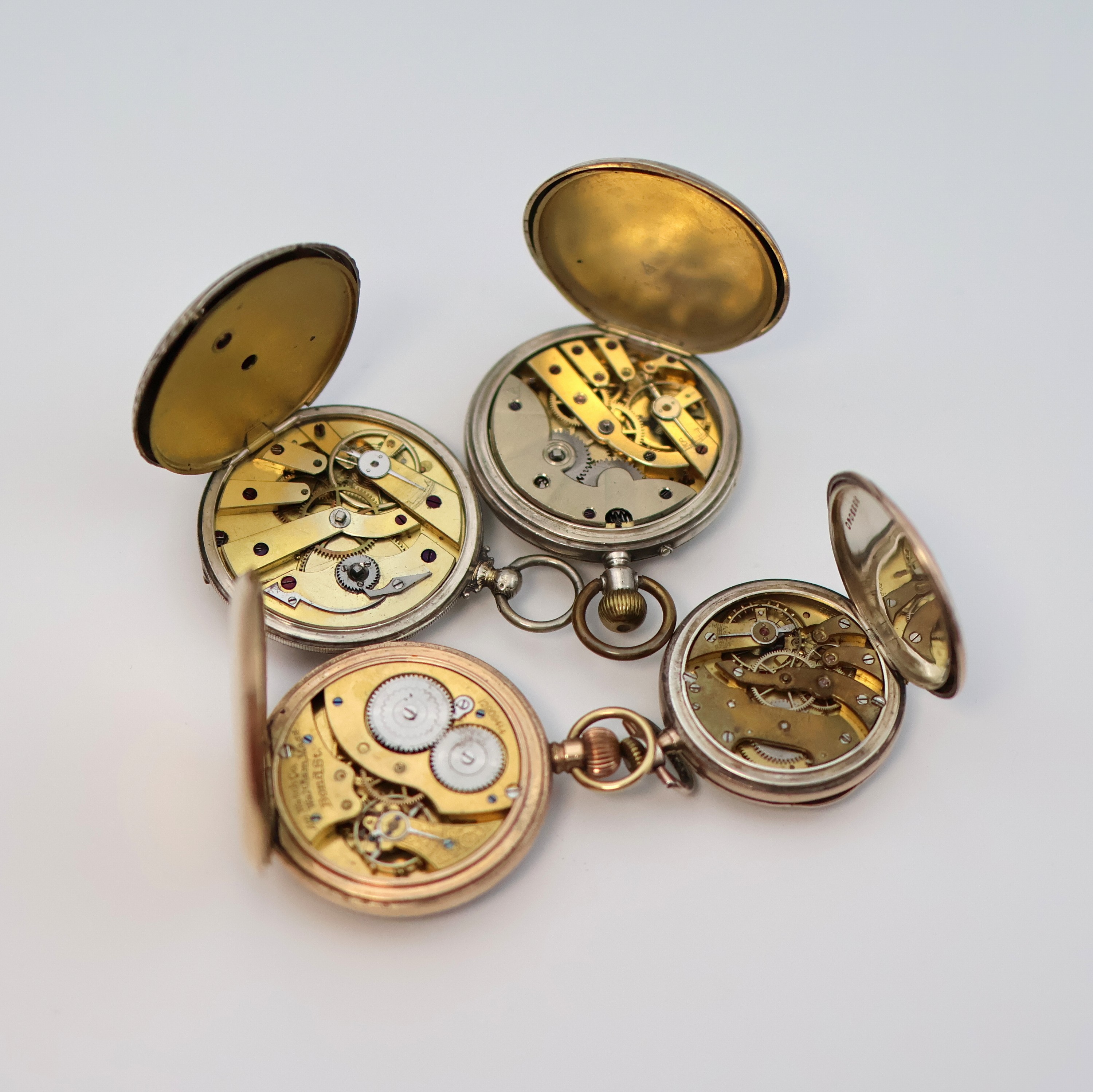 Detail b: LONGINES/CUERVO Y SOBRINOS und 3 weitere offene Taschenuhren, um 1840 - 1920, 3 x im Silbergeh., 1 x verg., Emailzifferbl. teilw. besch., gebl. ...