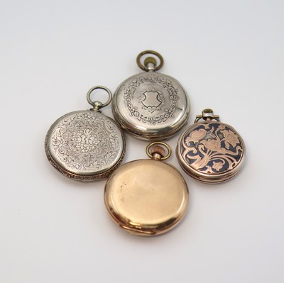 27053156a - LONGINES/CUERVO Y SOBRINOS und 3 weitere offene Taschenuhren, um 1840 - 1920, 3 x im ...