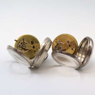 27053192e - 3 offene, englische Sterlingsilber Schlüssel- Taschenuhren und eine weitere Savonette in ...