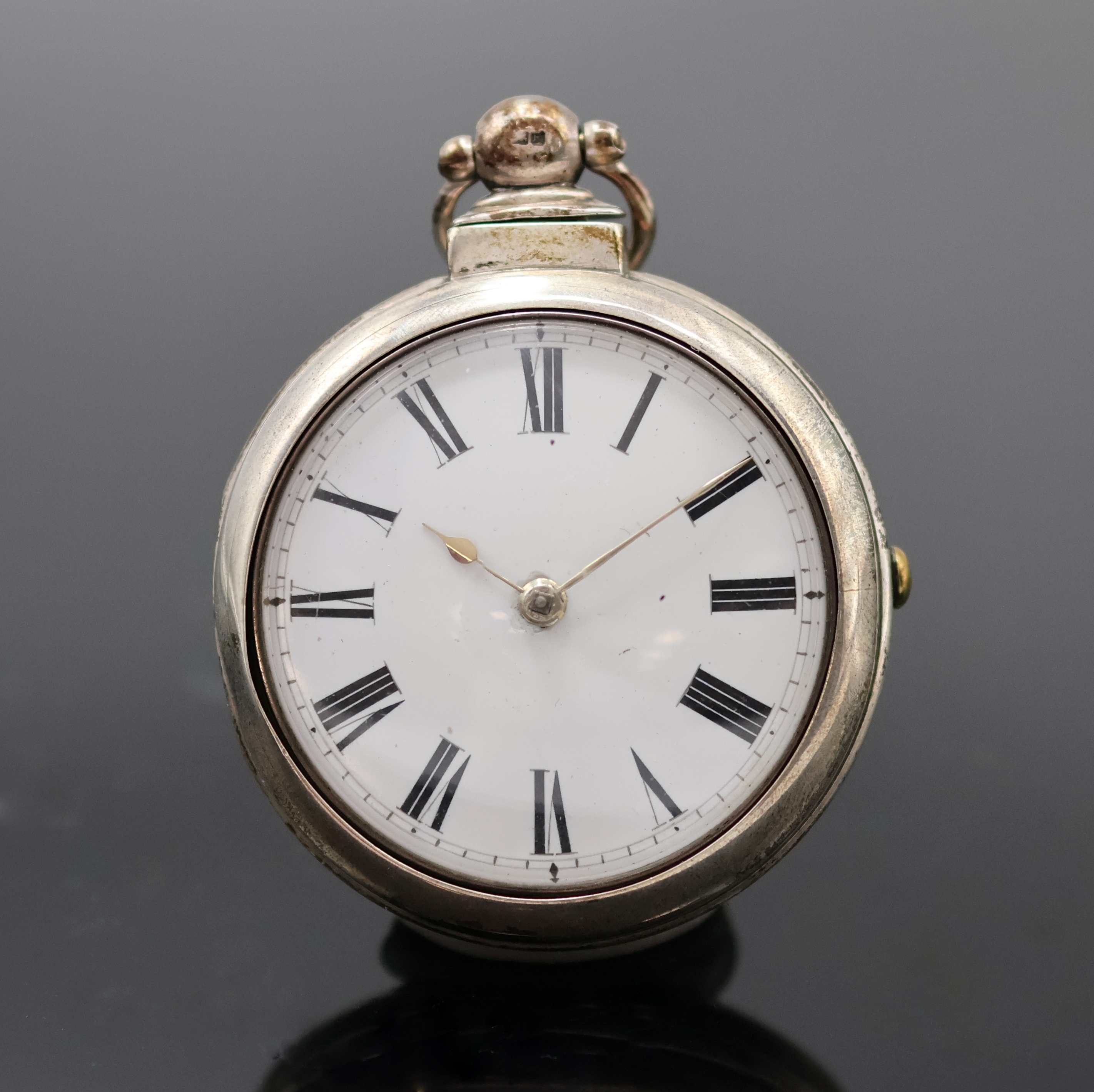 Image 27053253 - Spindeltaschenuhr im Sterlingsilber- Doppelgehäuse Nr. 11082, Hallmark Birmingham 1840, ...