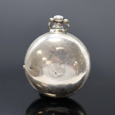 27053251a - Heavy sterling silver verge pocket watch with day/night display for hours, Hallmark ...