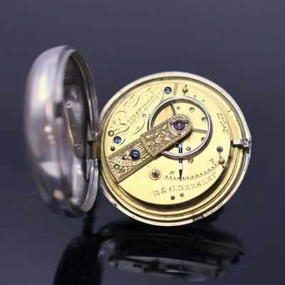 27053252c - BEESLEY Liverpool schwere Ankertaschenuhr im Sterlingsilber Doppelgehäuse, Hallmark ...