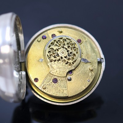 27053253d - Spindeltaschenuhr im Sterlingsilber- Doppelgehäuse Nr. 11082, Hallmark Birmingham 1840, ...