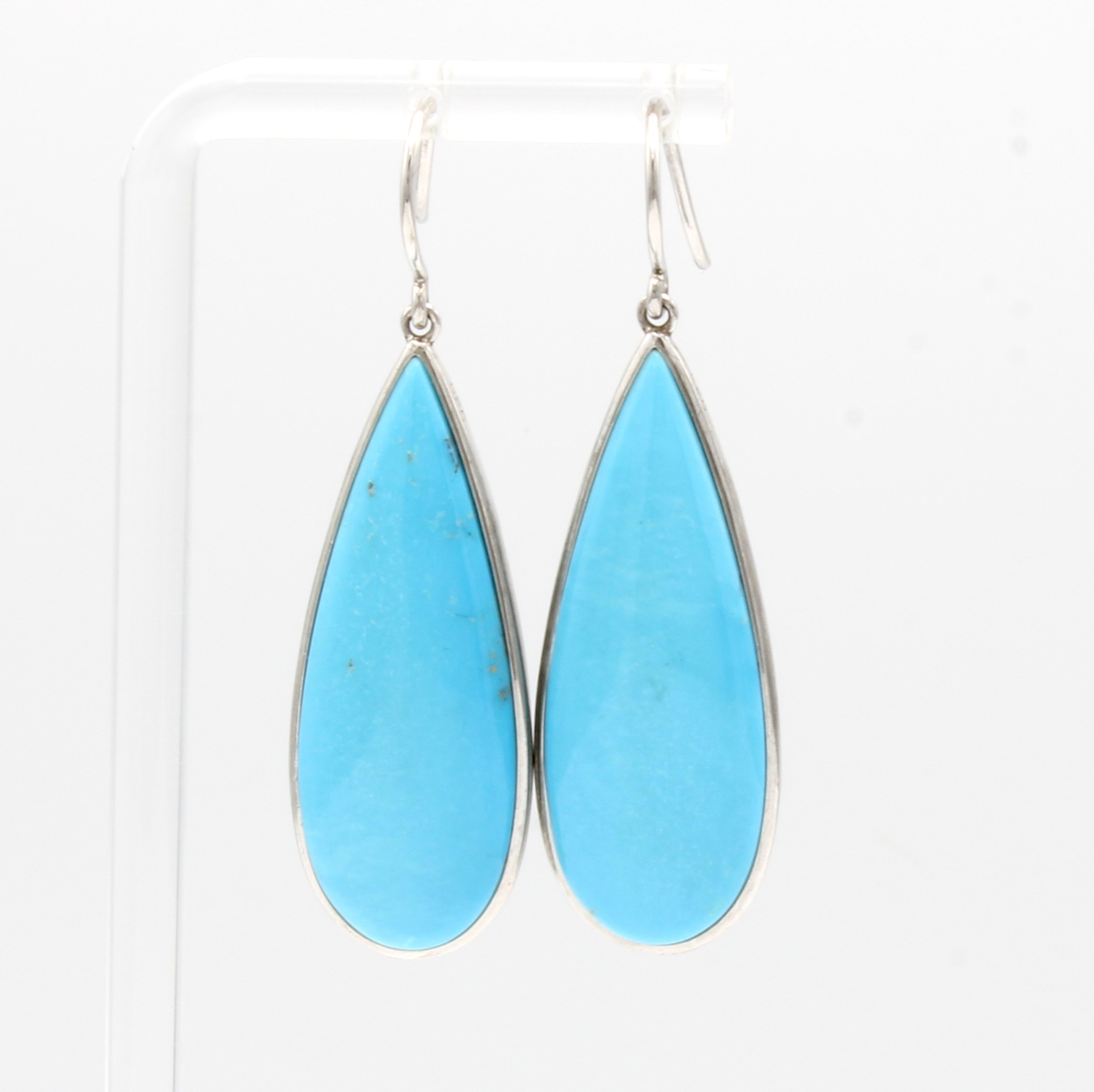 Image 27053412 - Paar Ohrgehänge mit Türkisen, 925/000 Silber, Türkistropfen