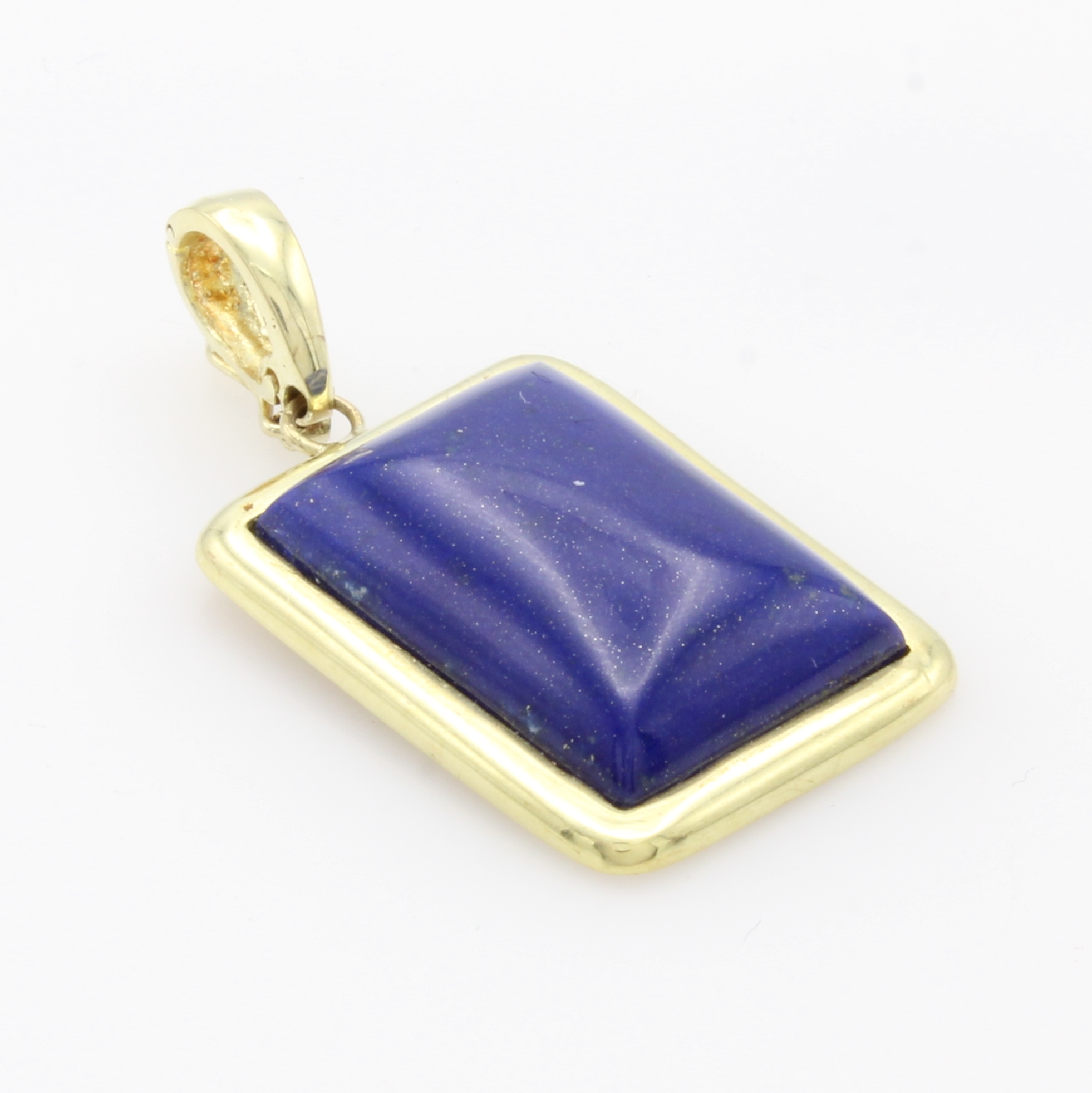 Image 27053416 - Clipanhänger mit Lapislazuli, GG 585/000, rechteckige Form, M. ca. 22 x 18