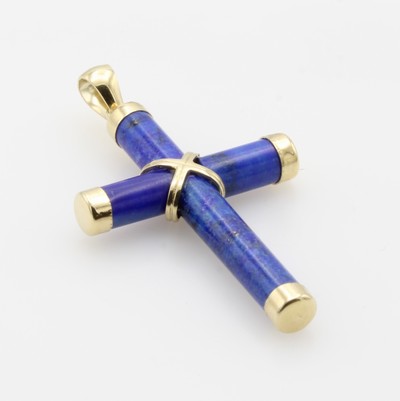 Image Kreuzanhänger mit Lapislazuli, GG 585/000, ca.31 x 21 mm