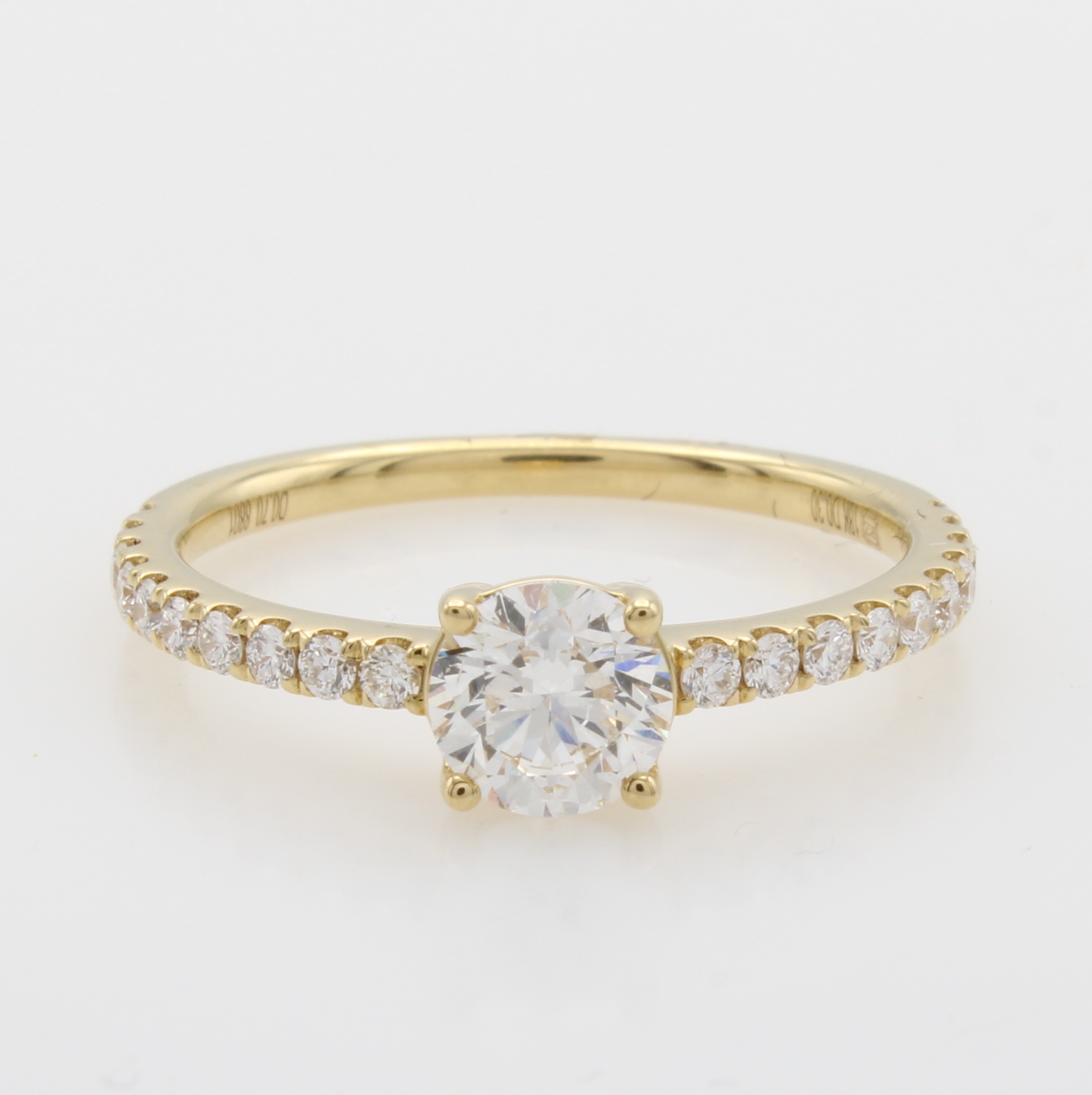 Image 27054078 - Ring mit Brillanten, GG 750/000, Mittelstein ca. 0.70-0.72 ct feines Weiß/si1 (mit ...