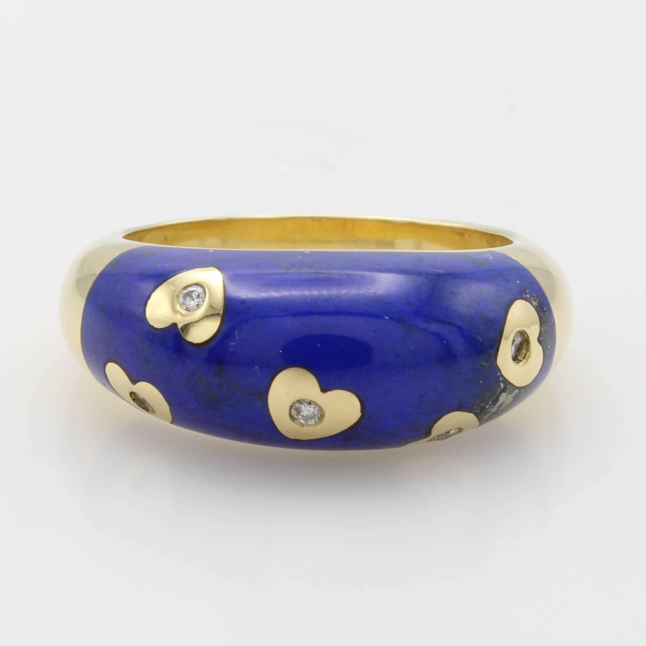 Image 27054087 - Ring mit Lapislazuli und Brillanten, GG 585/000, Brill. zus. ca. 0.05 ct Weiß/p in ...