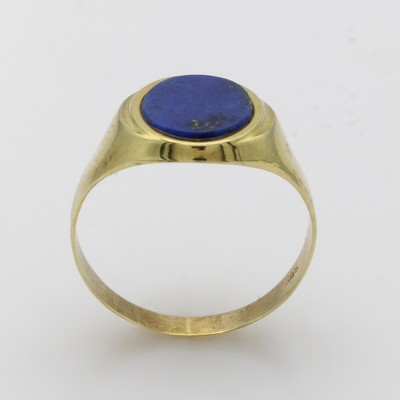 27054081a - Ring mit Lapislazuli, GG 585/000, ovaler Lapislazuli, RW ca. 55 Schätzpreis: 460, - EUR