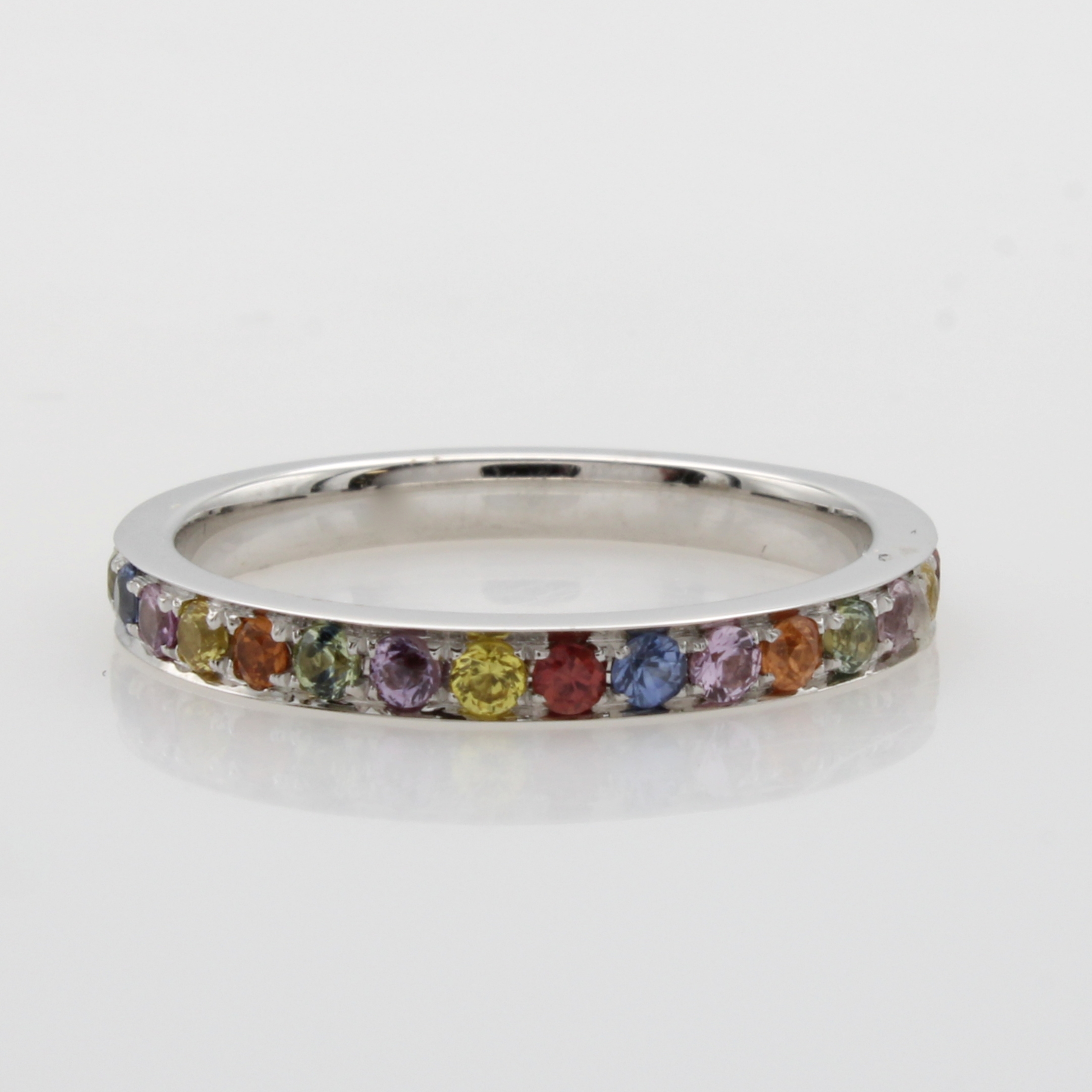 Image 27054221 - Memoryring mit Saphiren, WG 750/000, bunte Saphire rundum bes. zus. ca. 0.99 ct, RW ca. ...