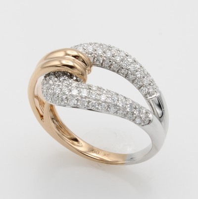 27054282a - Ring mit Brillanten, WG/RG 750/000, Brill. in durchbrochenem Oval gefaßt zus. ca. 1.02 ...