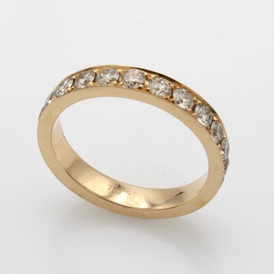 27054285a - Memoryring mit Brillanten, RG 750/000, Brill. zus. ca. 1.83 ct braun nat./si, RW ca. 56 ...