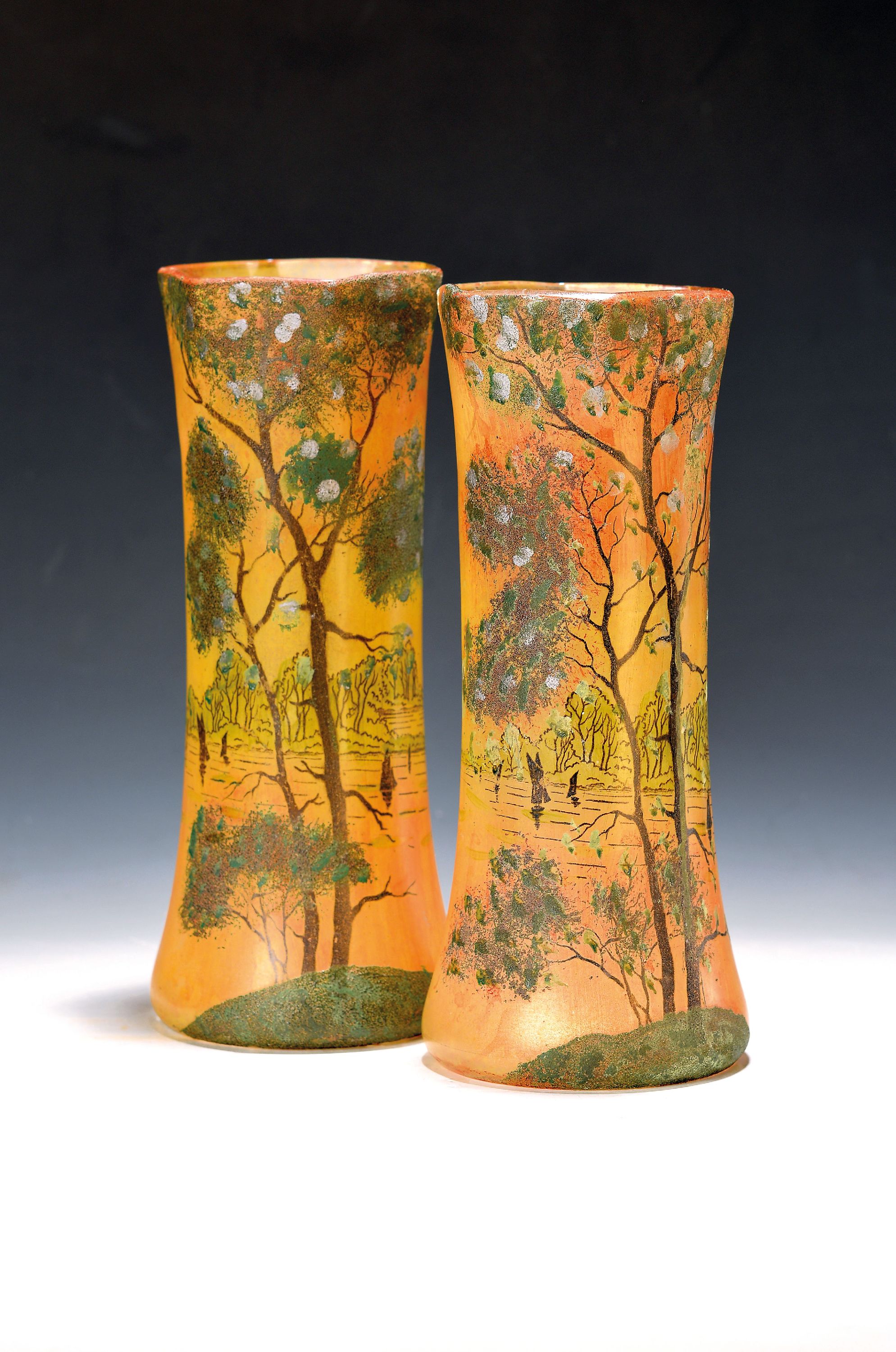 Image 27054427 - Paar Vasen, Legras & Cie, Verreries de Saint Denis, um 1910/20, mehrfarbige ...