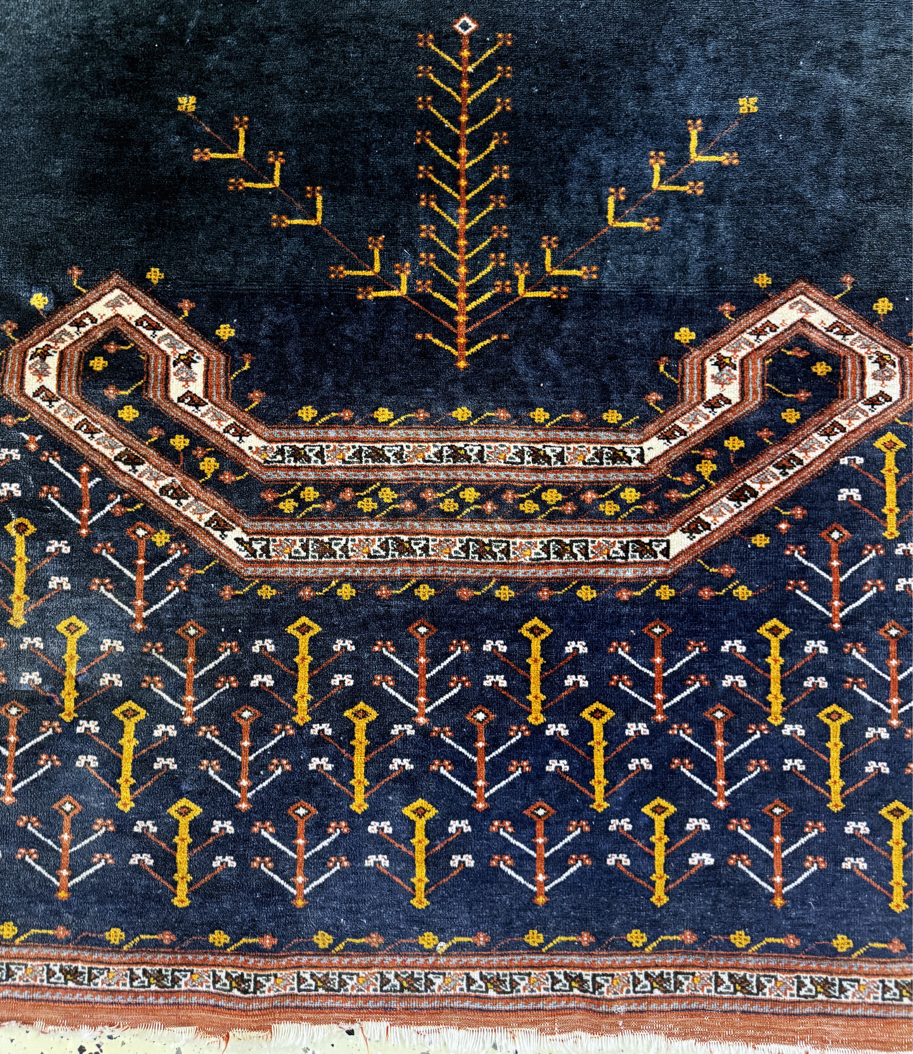 Detail d: Afschar fein, Persien, Mitte 20.Jhd, Wolle auf Wolle, ca. 120 x 115 cm, EHZ: 2