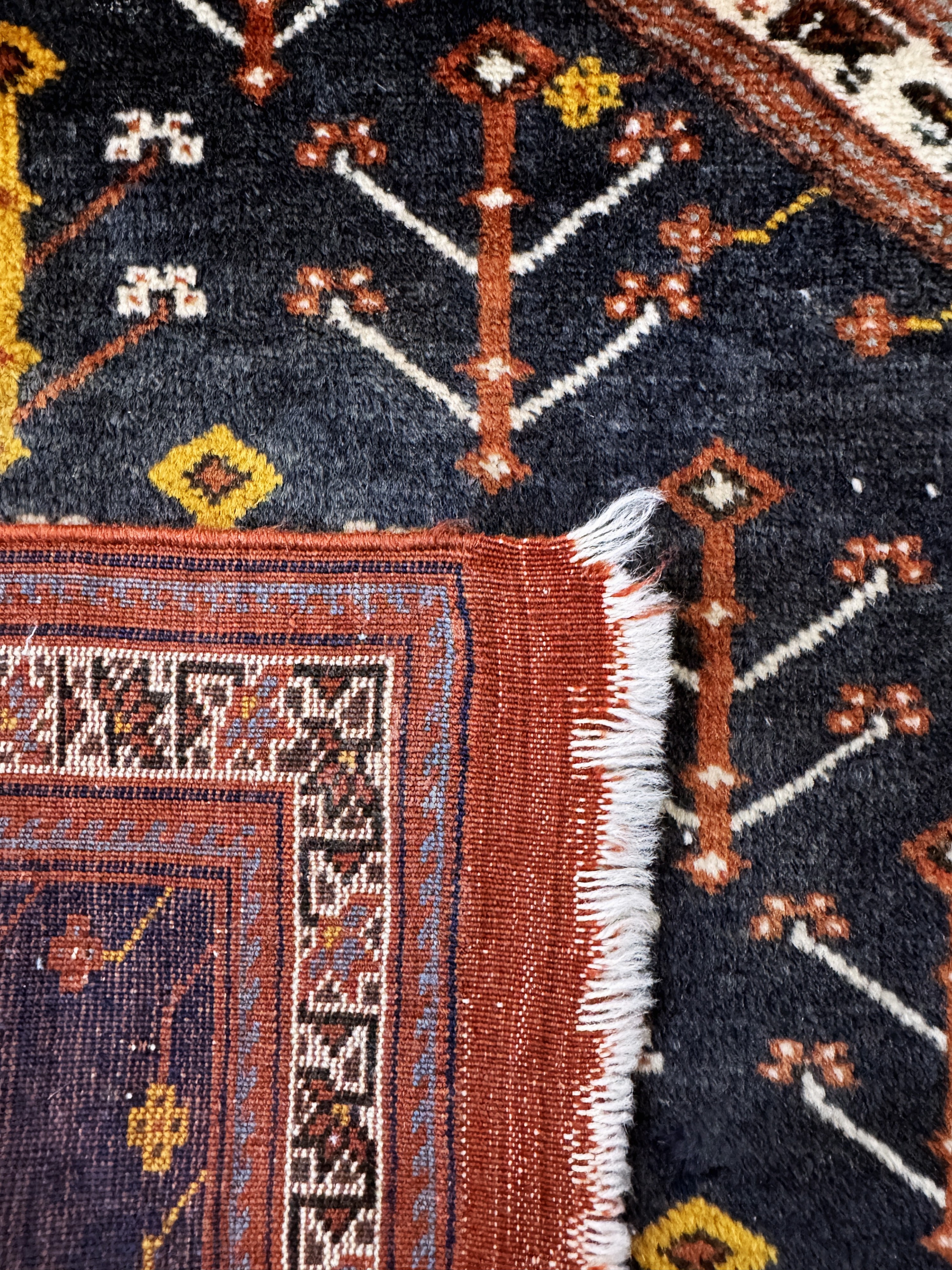 Detail e: Afschar fein, Persien, Mitte 20.Jhd, Wolle auf Wolle, ca. 120 x 115 cm, EHZ: 2